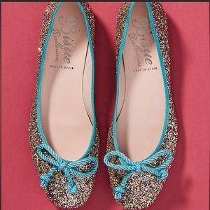 Gently used Anthropologie ballerina glitter flats size 38